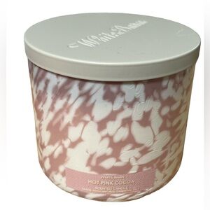 Bath & Body Works White Barn Hot Pink Cocoa 3-Wick Candle